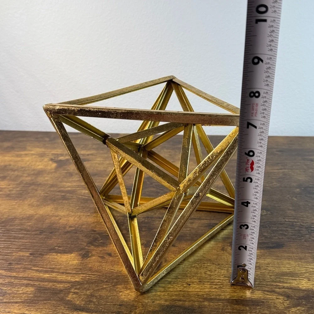 Geometric Gold Metal Brass Decor Piece